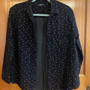 Madewell Women's Black Blouse with Floral Print